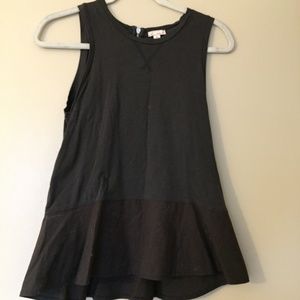 Dark Grey Peplum Tank Top